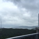 雨のしまなみ、来島海峡大橋を渡る