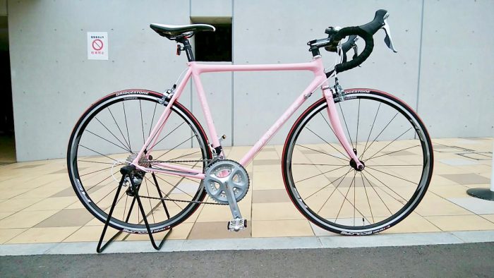 ANCHOR ロードバイク ピンク ライトピンク+シャーベット仕上げの